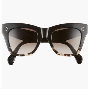 Celine 50mm Gradient Butterfly Sunglasses Black/Grey Havana/Brown